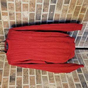 Nautica Red Cable Knit Sweater